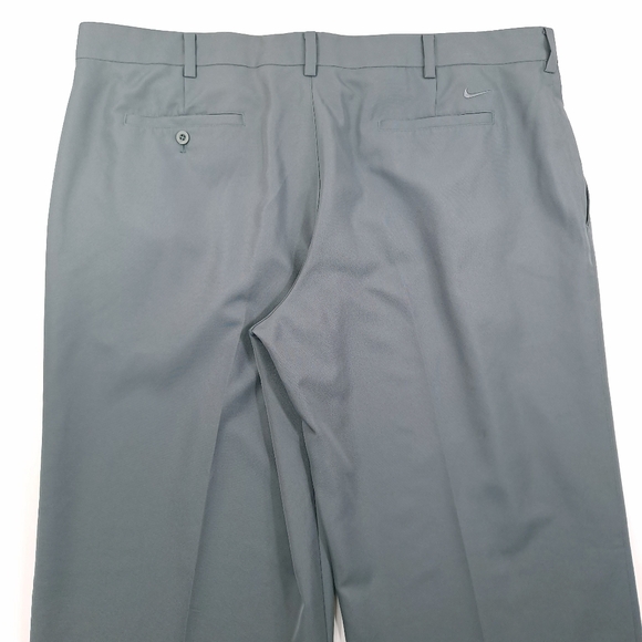 NIKE Men's Big & Tall Dri-FIT Pants Gray Pleated Rubber Grip - Size 44 Unhemmed - Picture 3 of 9